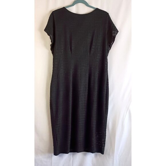 Cato Black Sheath Dress Short Sleeve Lined Size XL Classic Elegant Workwear - Picture 11 of 11